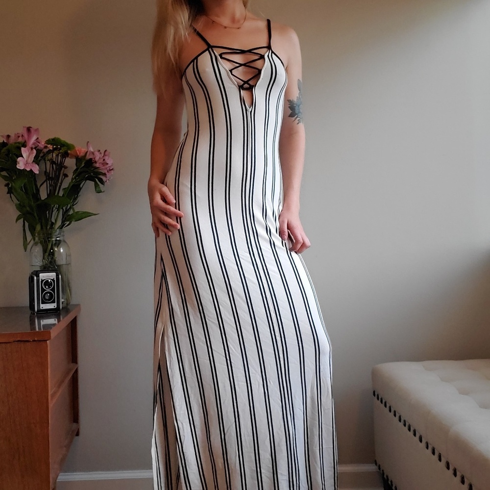 Pin Striped Maxi Dress
